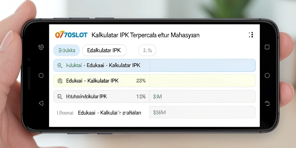 Tampilan antarmuka Kalkulator IPK 070SLOT yang user-friendly.