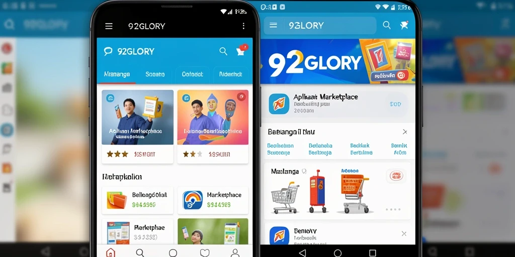 Tampilan utama aplikasi 92GLORY untuk pengalaman belanja yang mudah.