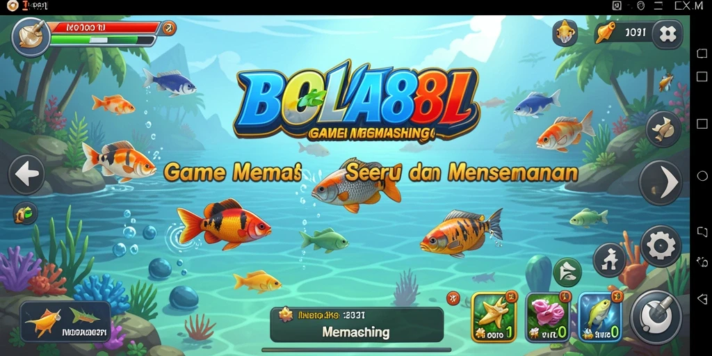 Tampilan antarmuka utama game Memancing BOLA88 yang menarik dan interaktif.