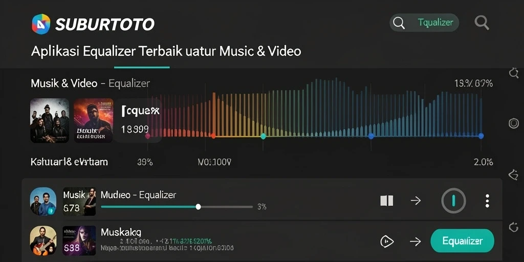 Antarmuka pengguna SUBURTOTO menampilkan pengaturan equalizer yang mudah diakses.