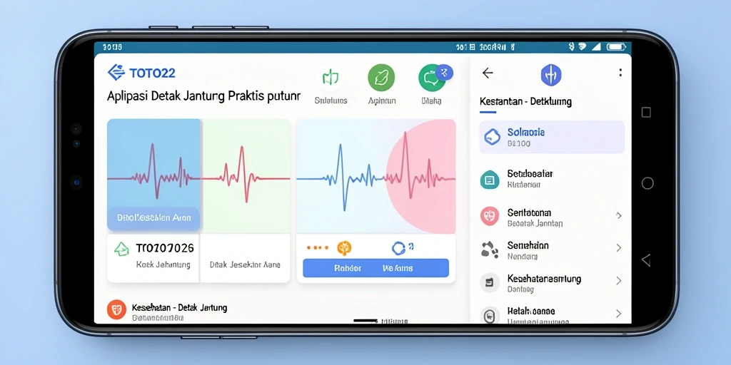 Tampilan antarmuka aplikasi TOTO22 untuk memantau Detak Jantung.
