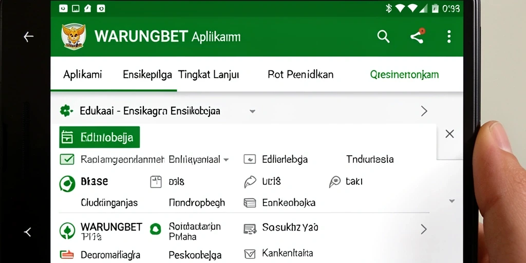 Tampilan antarmuka aplikasi WARUNGBET yang informatif dan menarik.